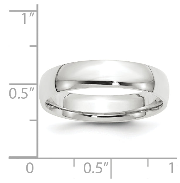 14k White Gold 5mm Lightweight Comfort Fit Wedding Band Size 5