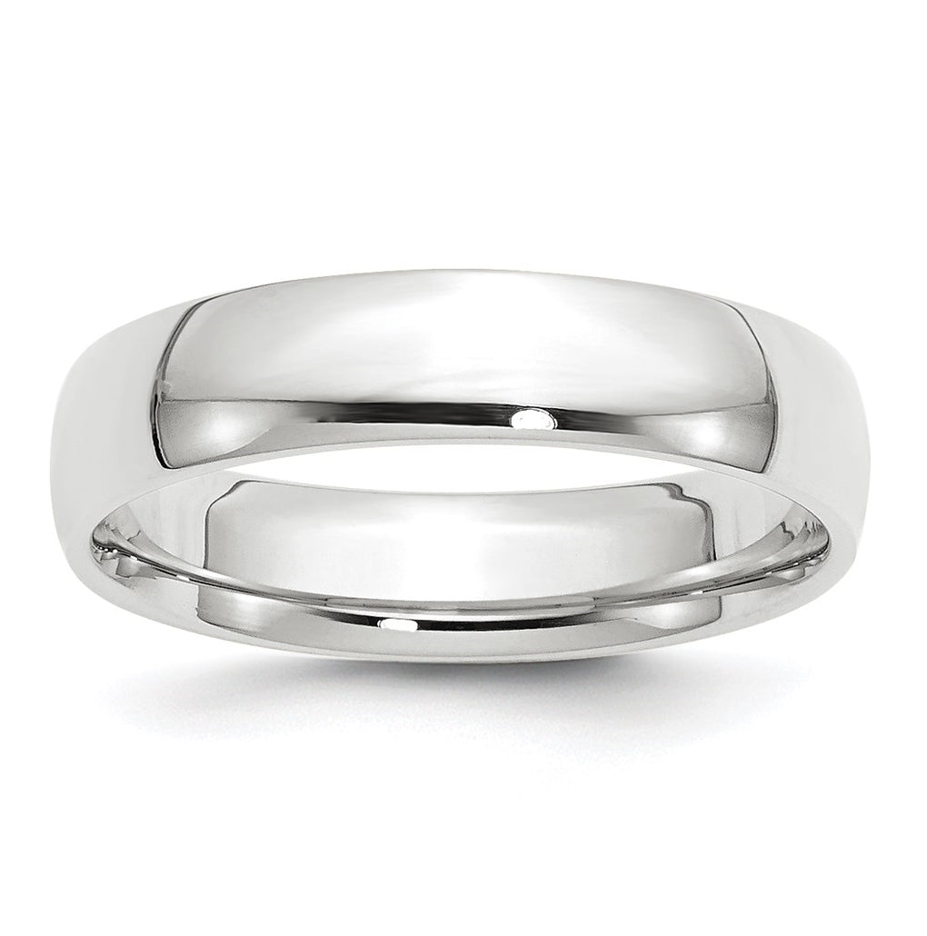14k White Gold 5mm Lightweight Comfort Fit Wedding Band Size 5