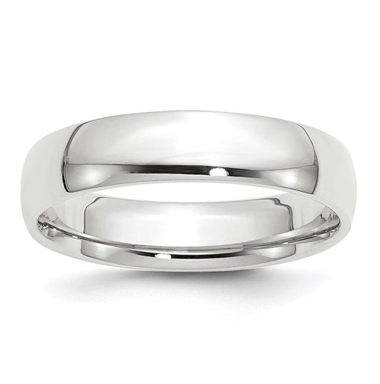 14k White Gold 5mm Lightweight Comfort Fit Wedding Band Size 5