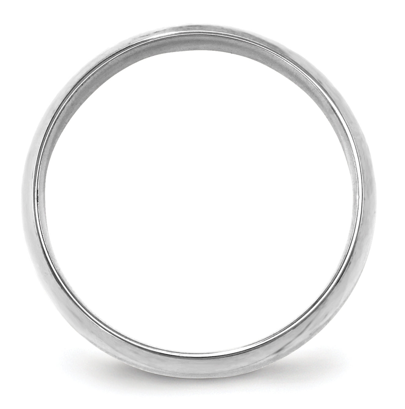 14k White Gold 6mm Lightweight Comfort Fit Wedding Band Size 5