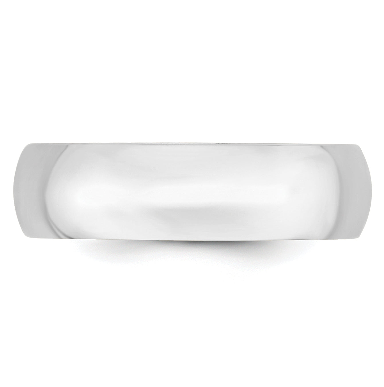 14k White Gold 6mm Lightweight Comfort Fit Wedding Band Size 5.5