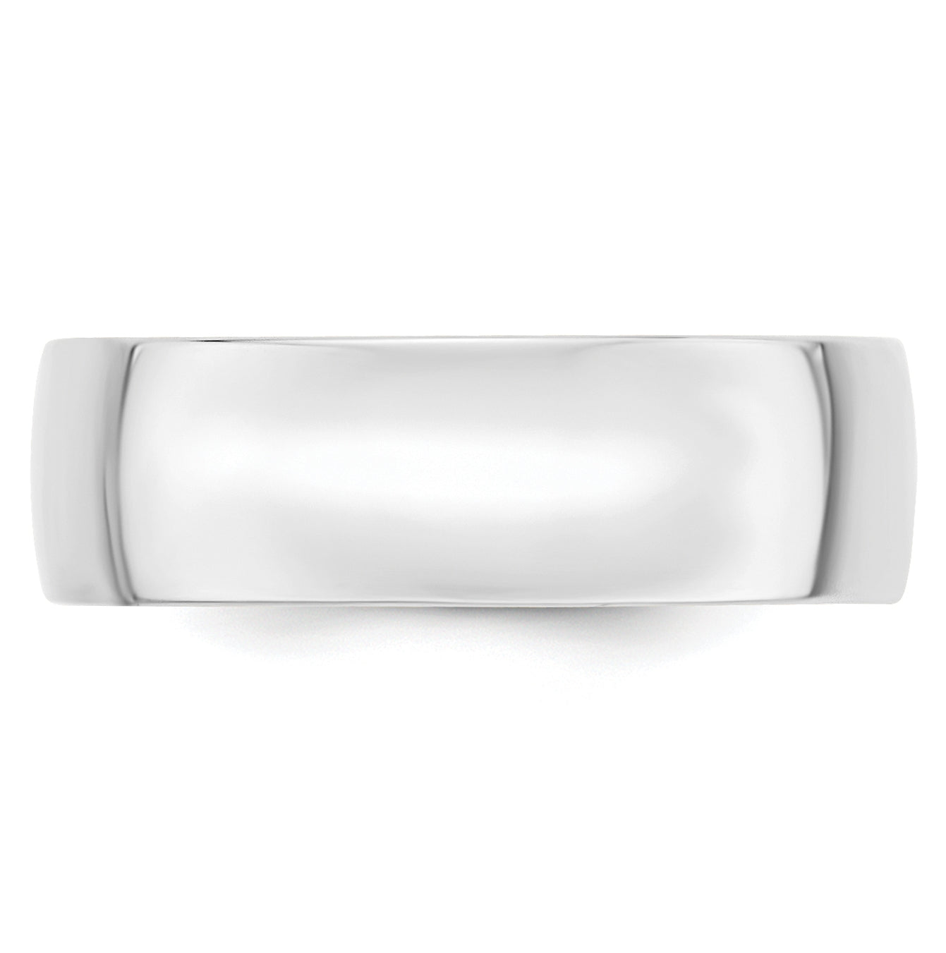 14k White Gold 7mm Lightweight Comfort Fit Wedding Band Size 5