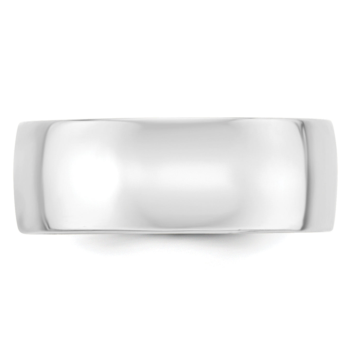 14k White Gold 8mm Lightweight Comfort Fit Wedding Band Size 5