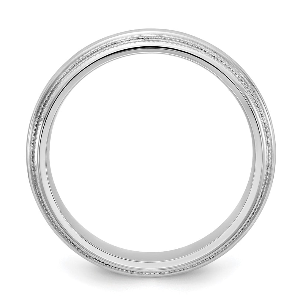 10k Yellow Or White Gold Double Milgrain Comfort Fit Wedding Band