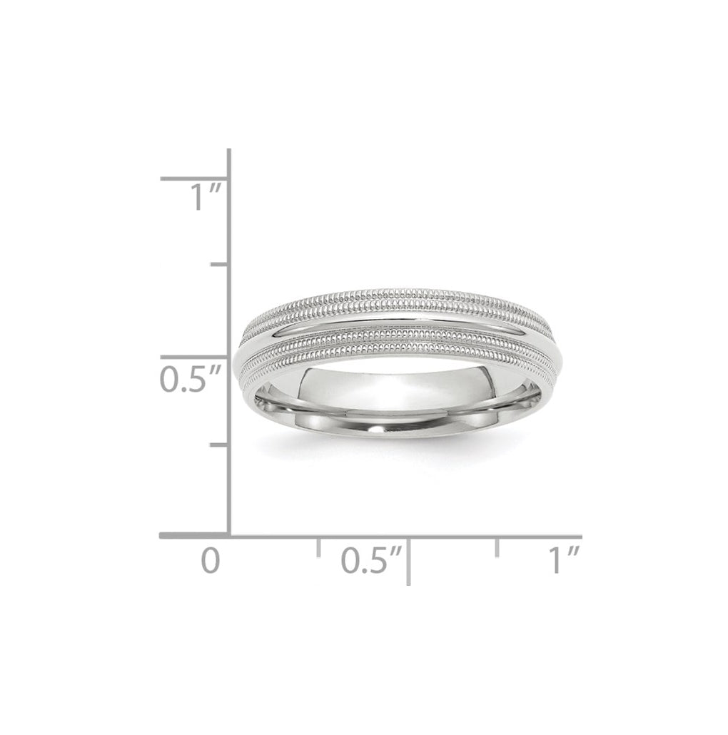 10k Yellow Or White Gold Double Milgrain Comfort Fit Wedding Band