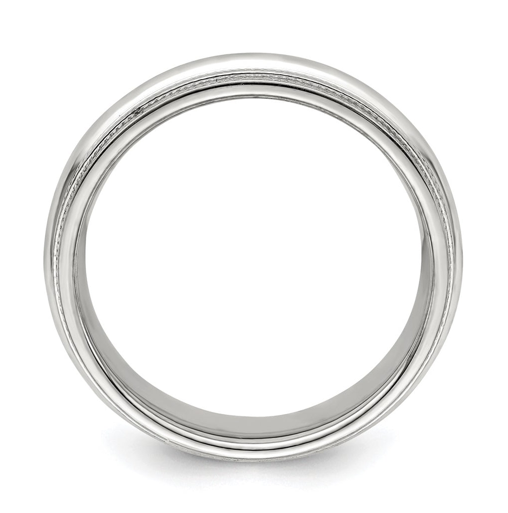 10k Yellow Or White Gold Double Milgrain Comfort Fit Wedding Band