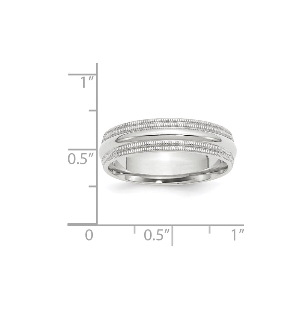 10k Yellow Or White Gold Double Milgrain Comfort Fit Wedding Band