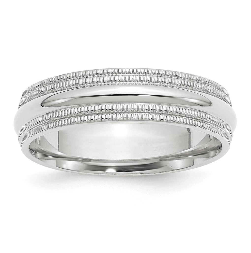 10k Yellow Or White Gold Double Milgrain Comfort Fit Wedding Band
