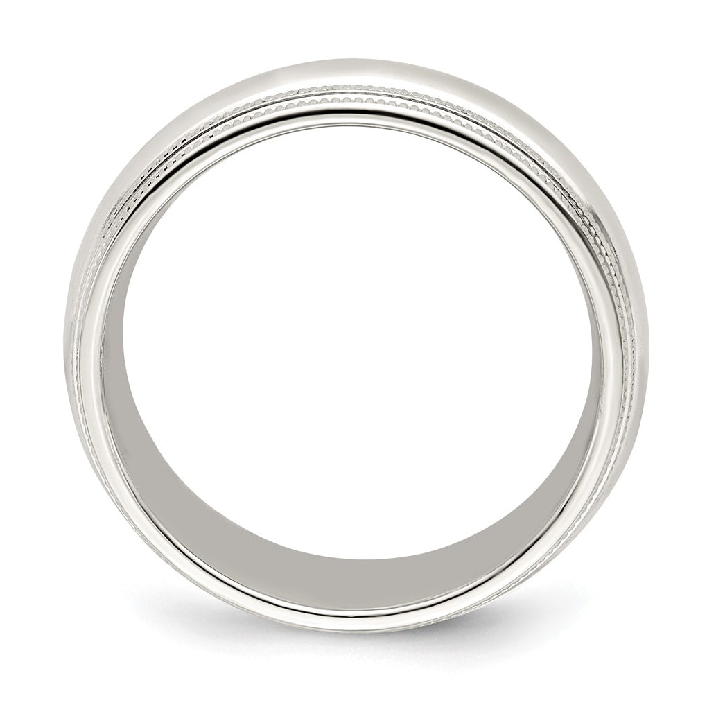 14k Yellow Or White Gold Double Milgrain Comfort Fit Wedding Band