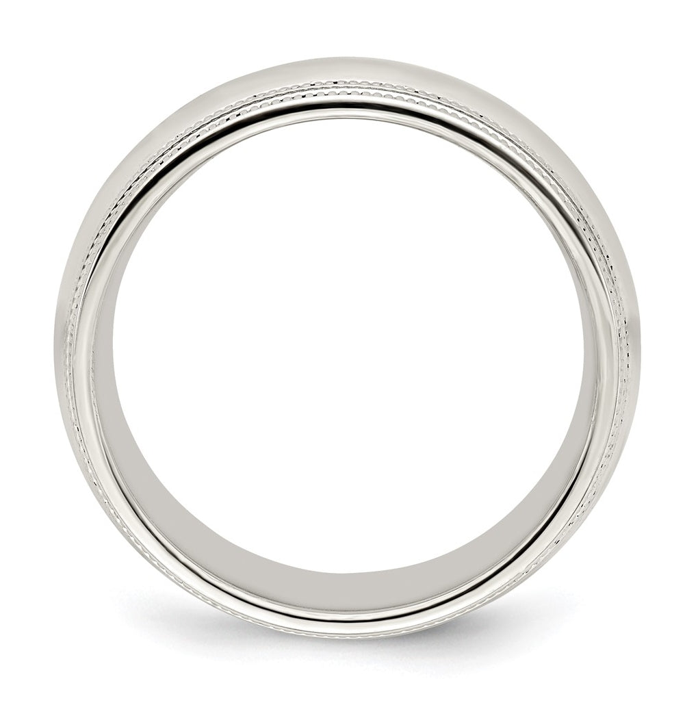 14k Yellow Or White Gold Double Milgrain Comfort Fit Wedding Band