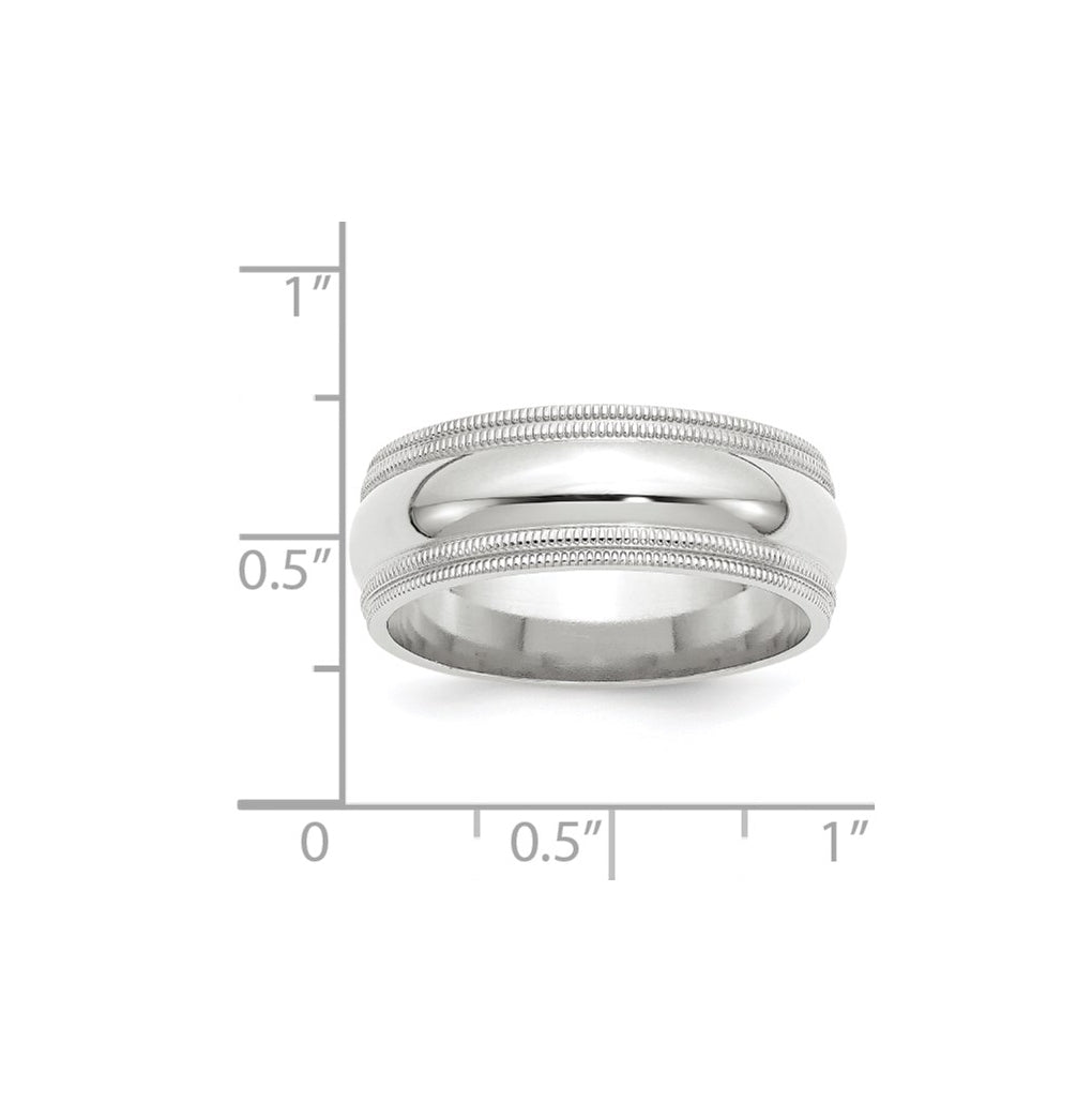 14k Yellow Or White Gold Double Milgrain Comfort Fit Wedding Band