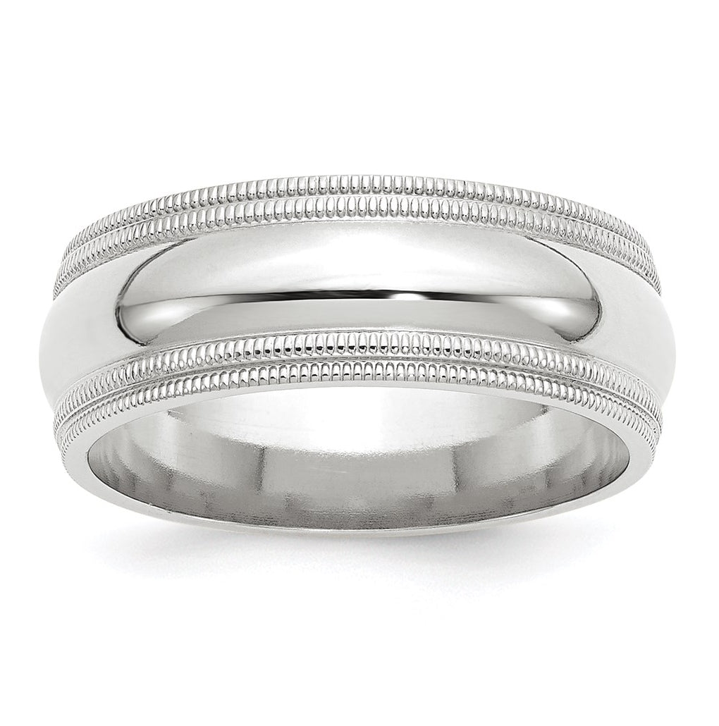 10k Yellow Or White Gold Double Milgrain Comfort Fit Wedding Band
