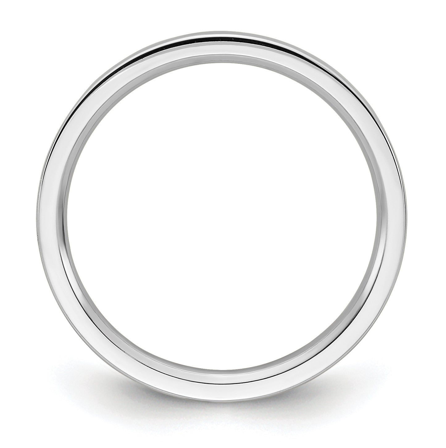 14k White Gold 2mm Standard Weight Flat Comfort Fit Wedding Band Size 5.5