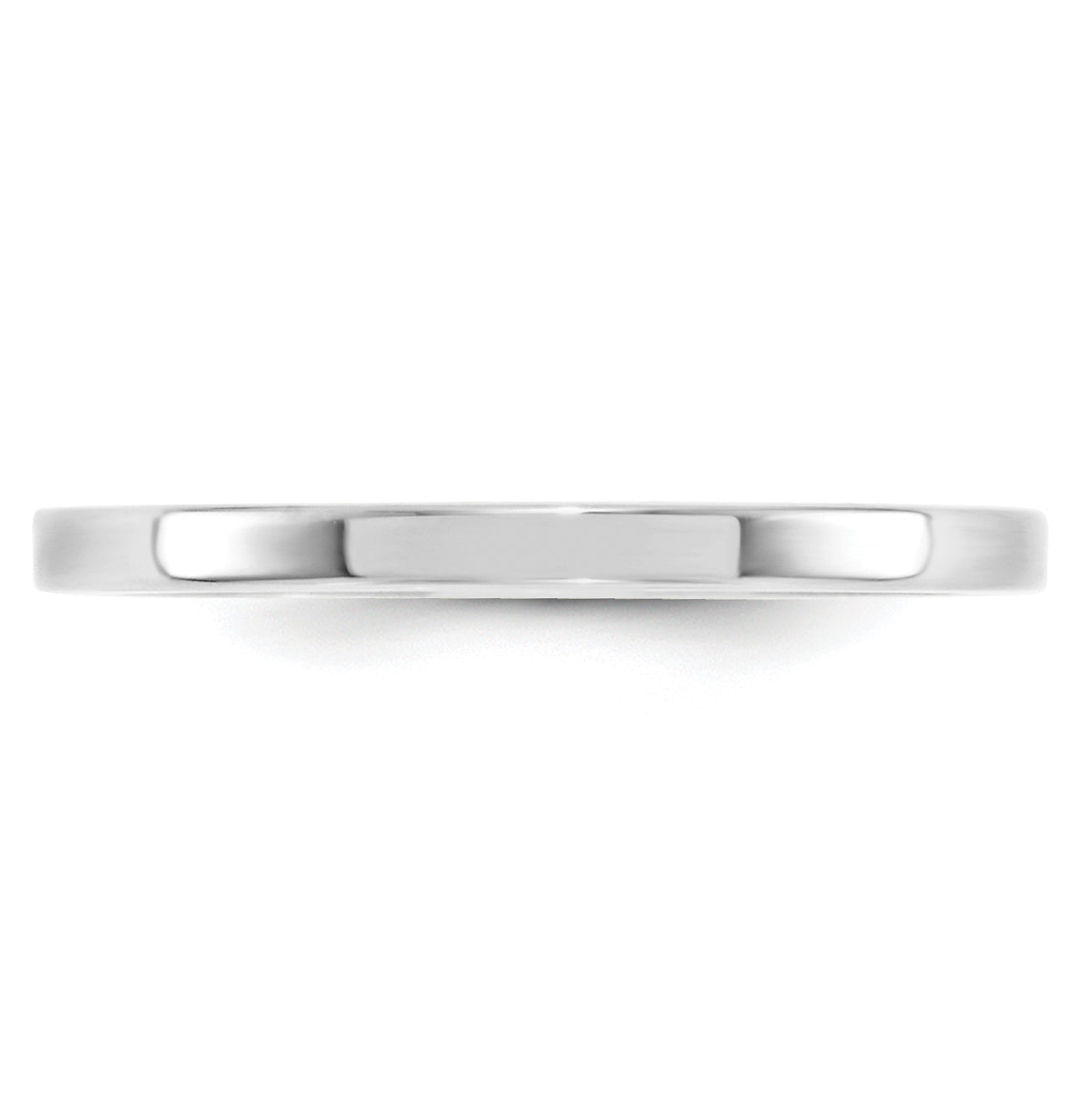 14k White Gold 2mm Standard Weight Flat Comfort Fit Wedding Band Size 5