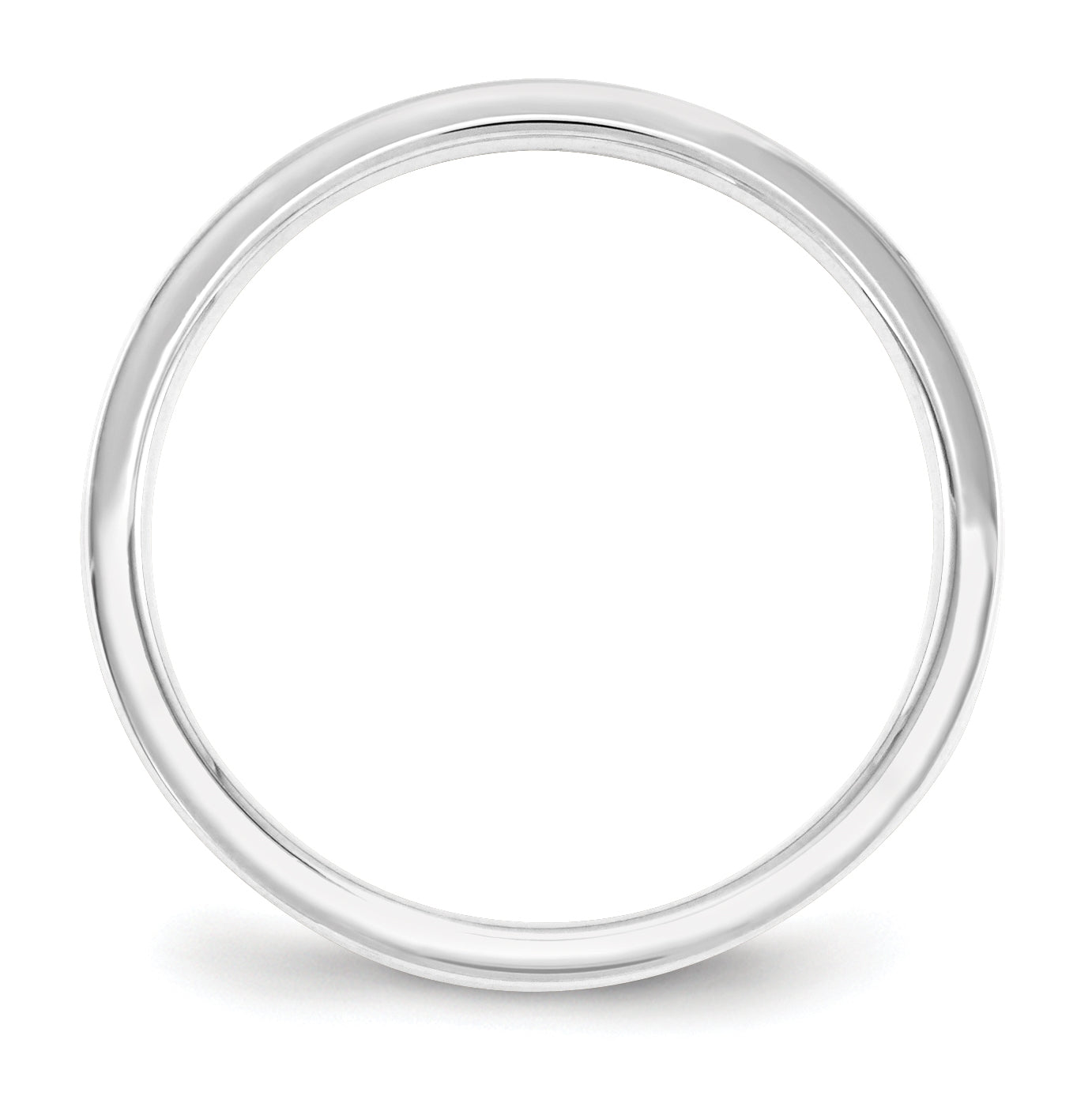 10k White Gold 2.5mm Standard Weight Flat Comfort Fit Wedding Band Size 5