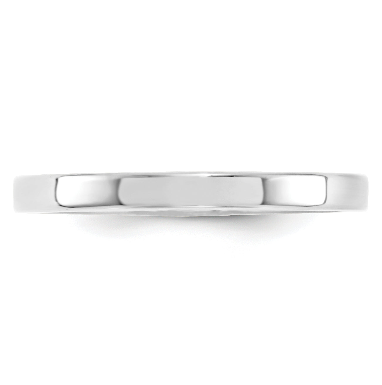 14k White Gold 2.5mm Standard Weight Flat Comfort Fit Wedding Band Size 4