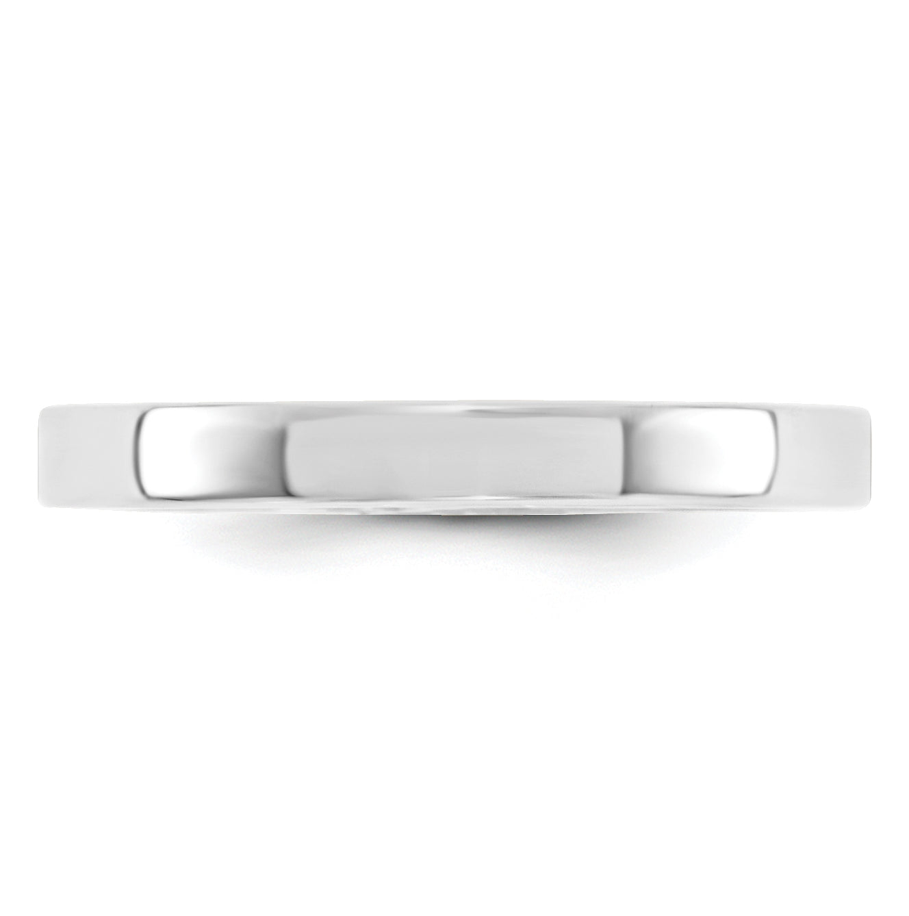 14k White Gold 3mm Standard Weight Flat Comfort Fit Wedding Band Size 5