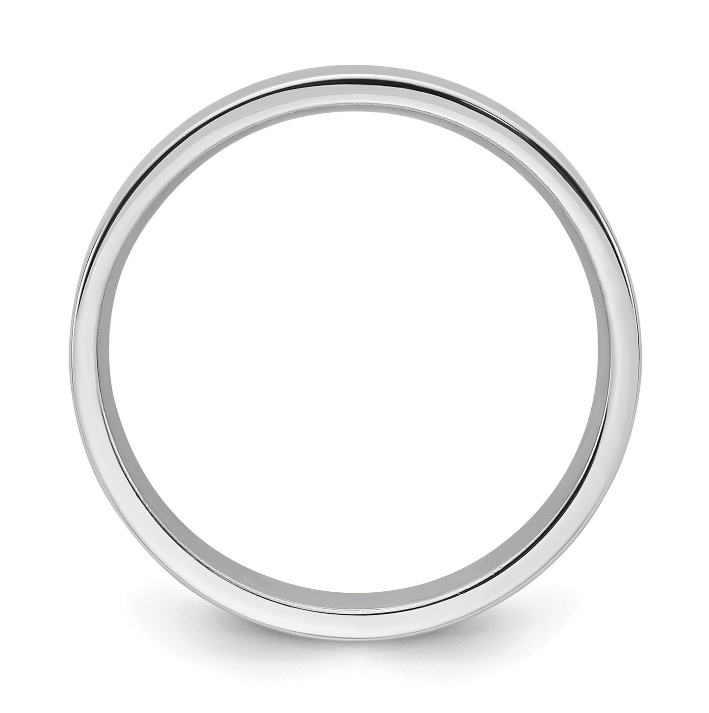 14k White Gold 4mm Standard Weight Flat Comfort Fit Wedding Band Size 4.5