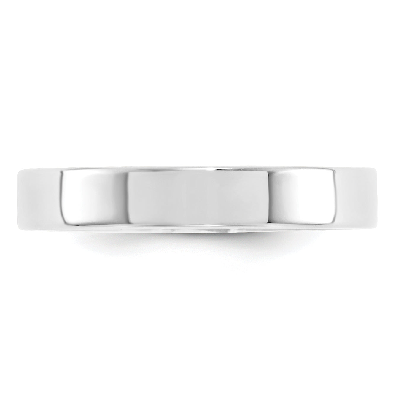 14k White Gold 4mm Standard Weight Flat Comfort Fit Wedding Band Size 4.5