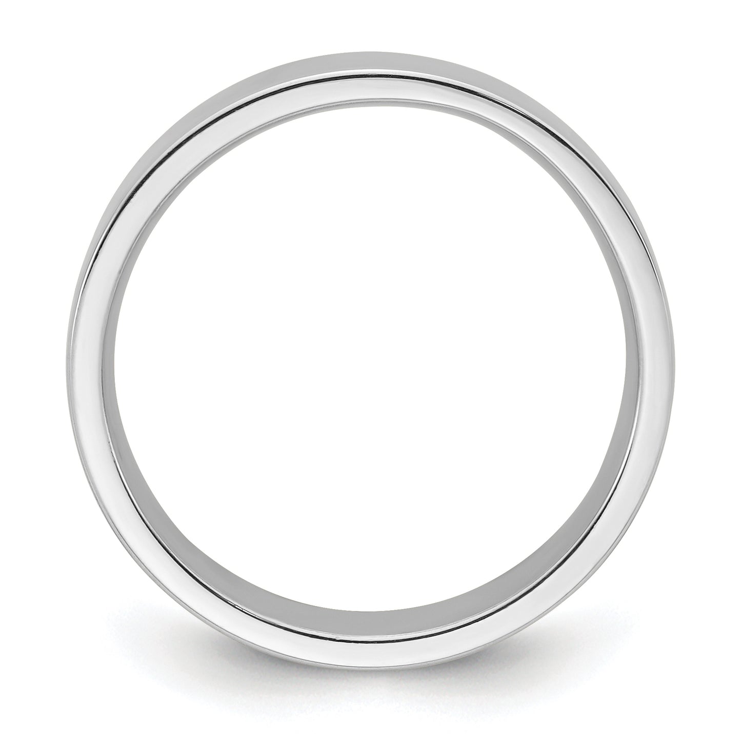 14k White Gold 5mm Standard Weight Flat Comfort Fit Wedding Band Size 4