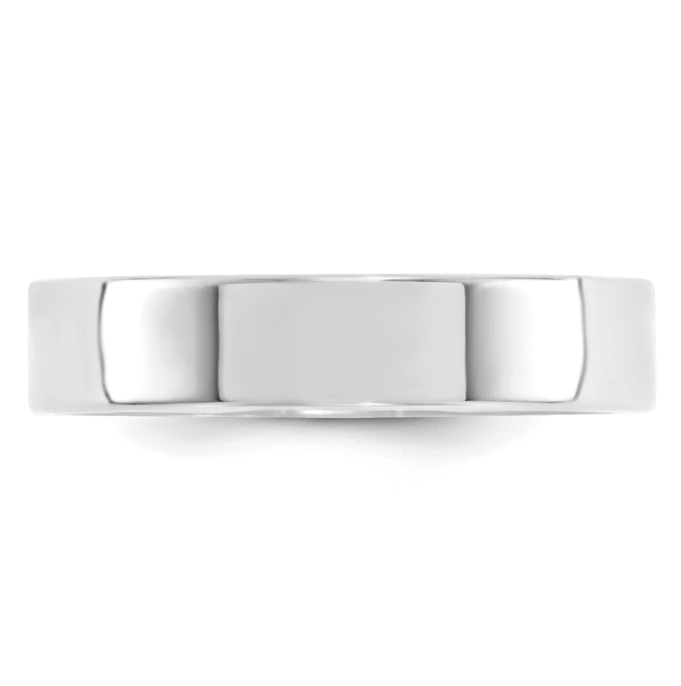 14k White Gold 5mm Standard Weight Flat Comfort Fit Wedding Band Size 4.5