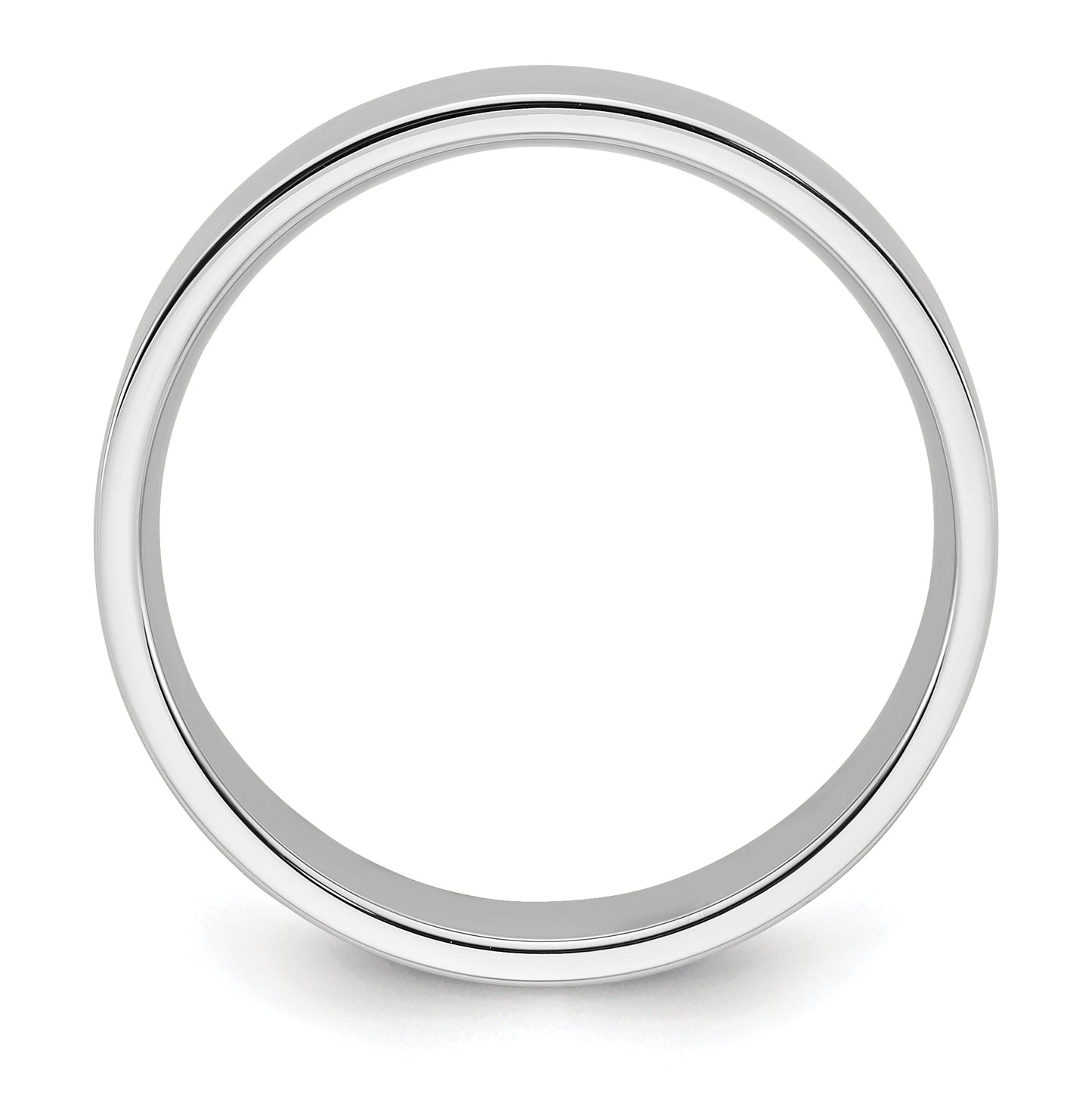 14k White Gold 6mm Standard Weight Flat Comfort Fit Wedding Band Size 5