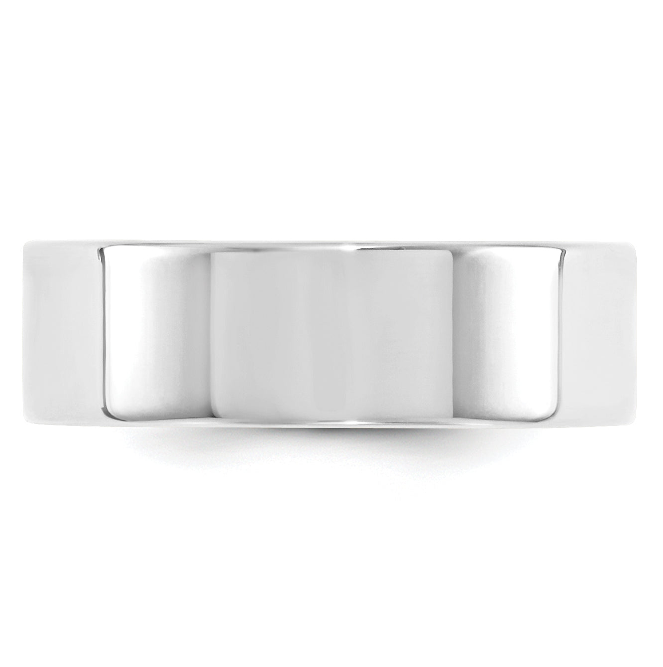 14k White Gold 7mm Standard Weight Flat Comfort Fit Wedding Band Size 4