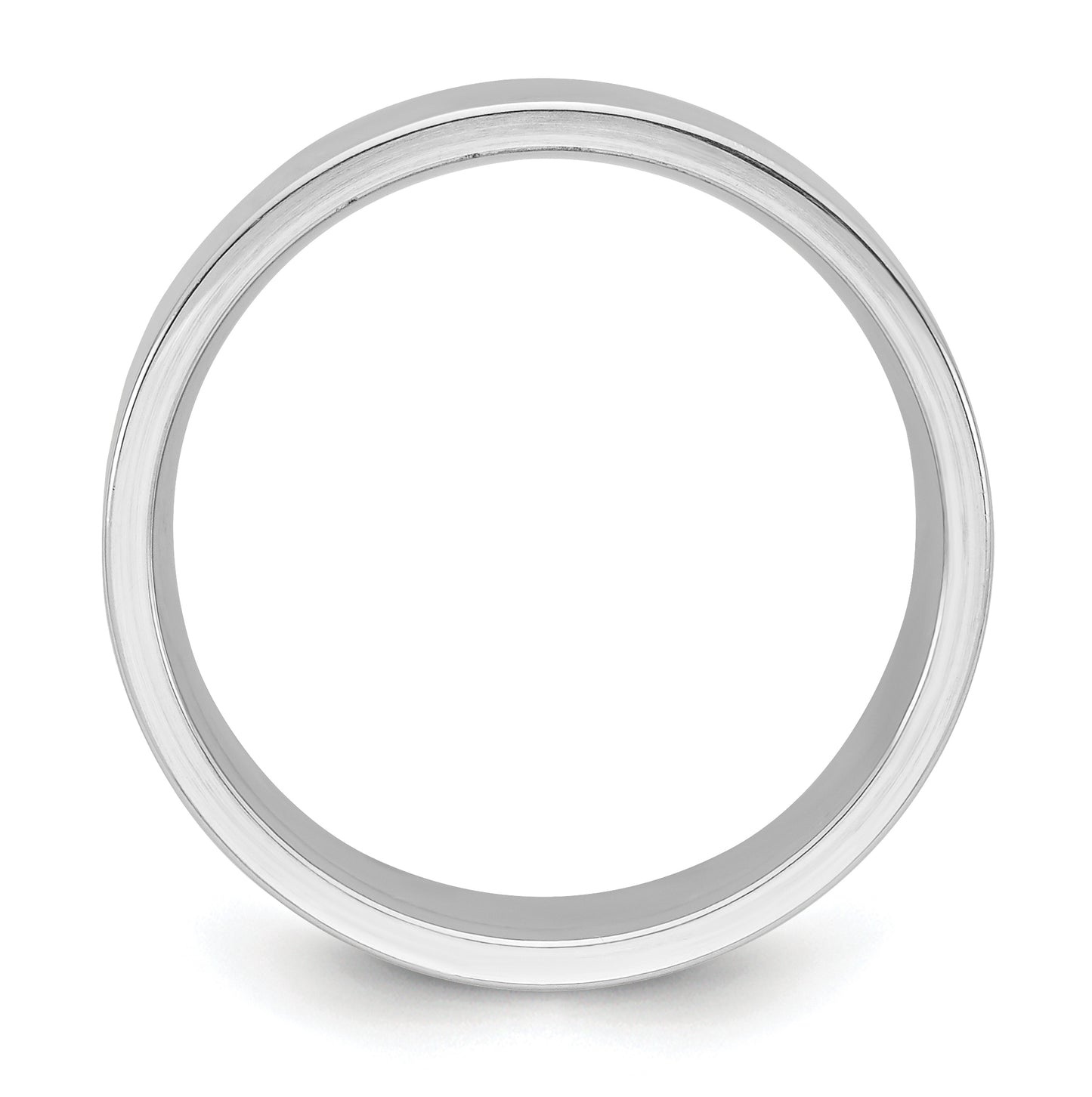 14k White Gold 8mm Standard Weight Flat Comfort Fit Wedding Band Size 5