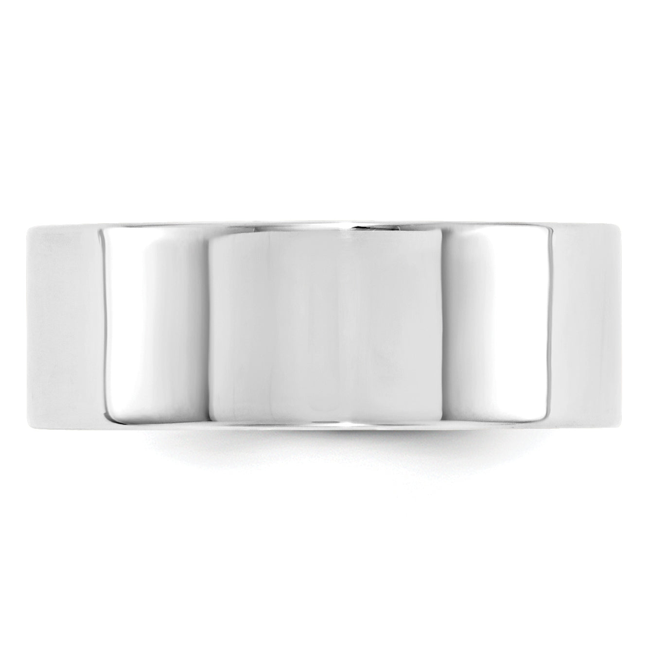 10k White Gold 8mm Standard Weight Flat Comfort Fit Wedding Band Size 4.5