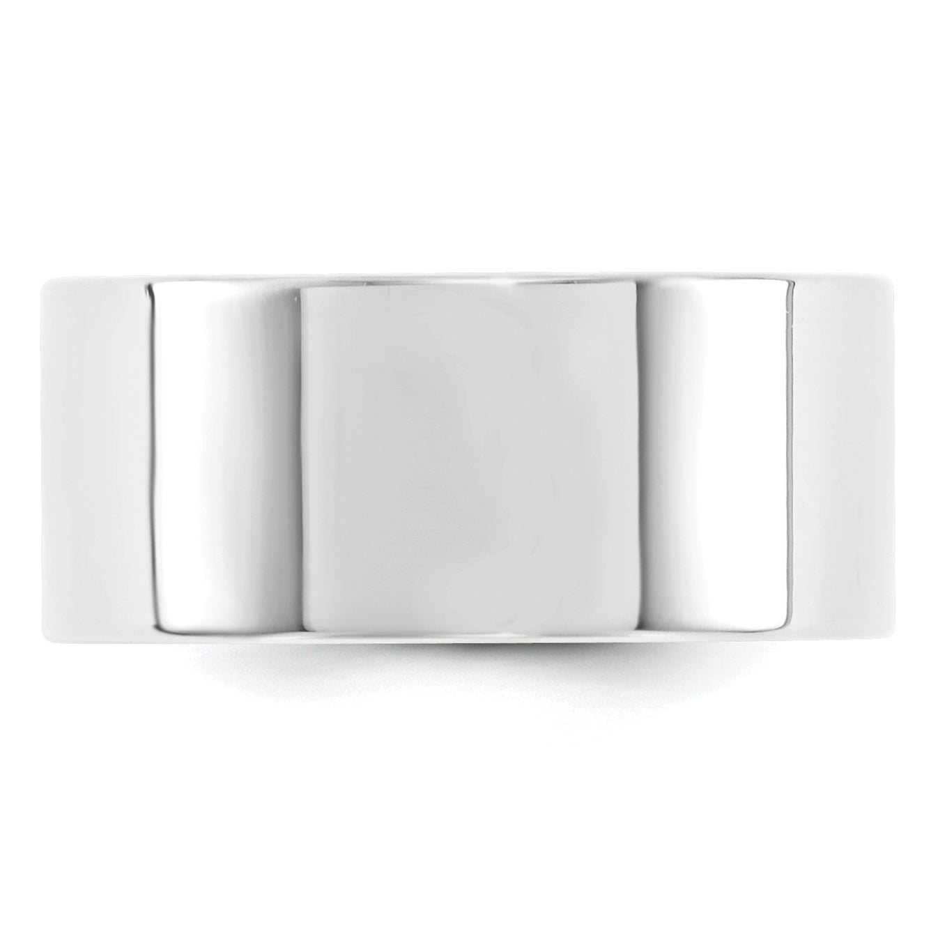 10k White Gold 10mm Standard Weight Flat Comfort Fit Wedding Band Size 5.5
