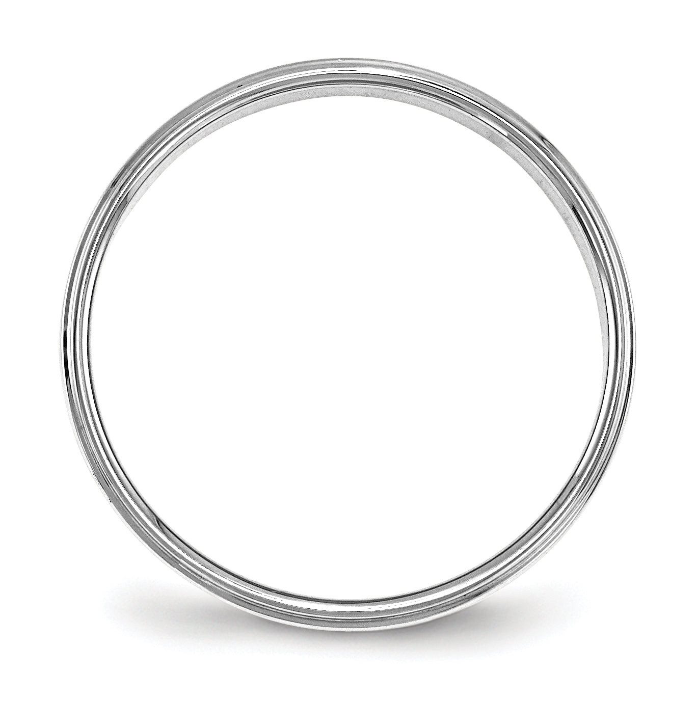 14k White Gold 4mm Flat with Step Edge Wedding Band Size 5