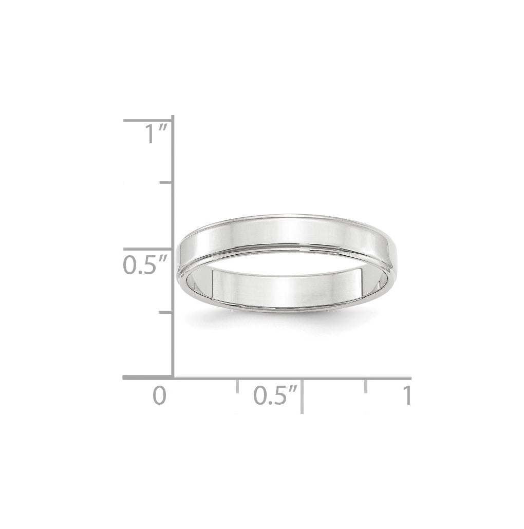 14k Yellow Or White Gold Flat with Step Edge Wedding Band