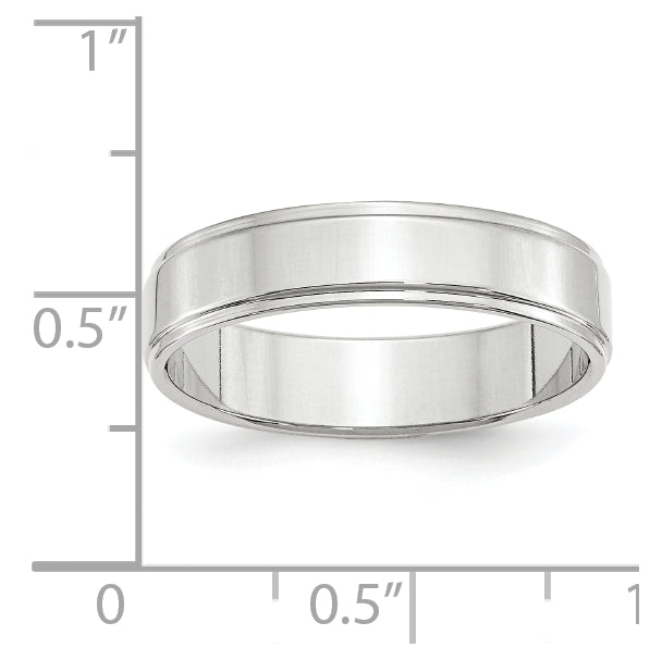 14k Yellow Or White Gold Flat with Step Edge Wedding Band