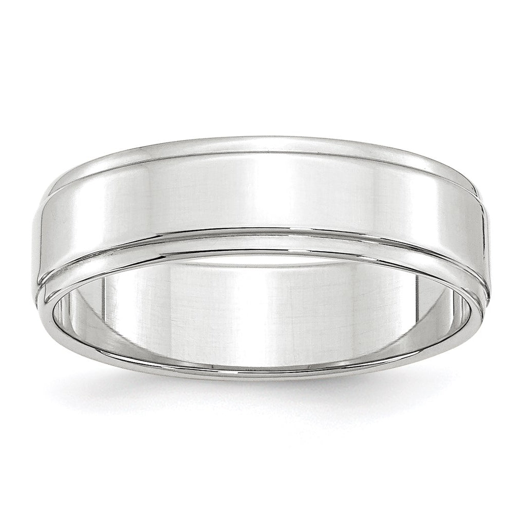 14k Yellow Or White Gold Flat with Step Edge Wedding Band