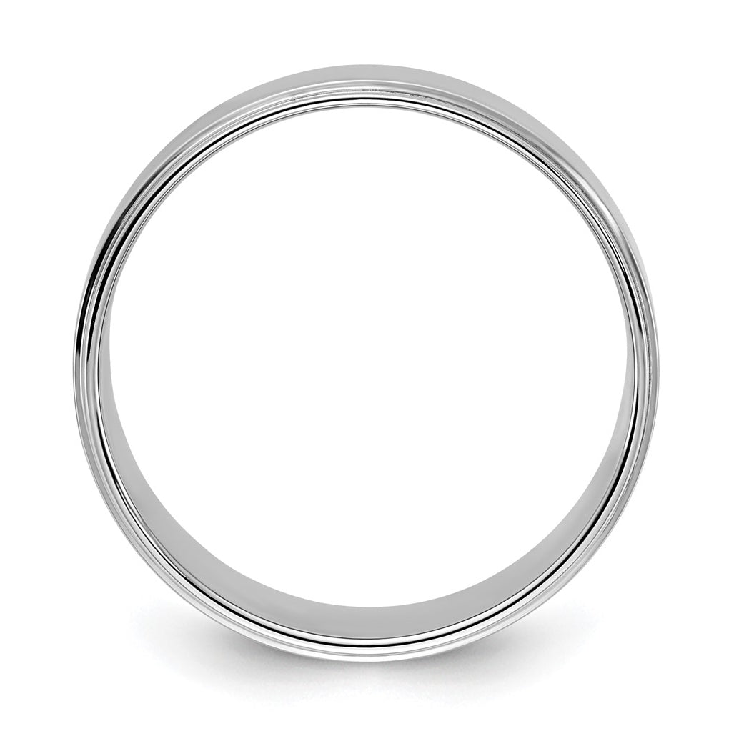 14k Yellow Or White Gold Flat with Step Edge Wedding Band
