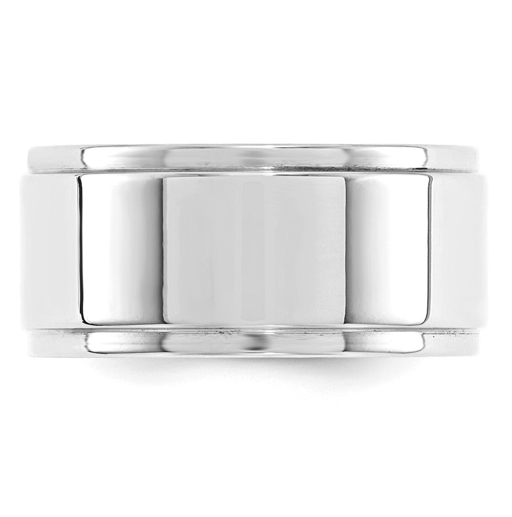 14k Yellow Or White Gold Flat with Step Edge Wedding Band