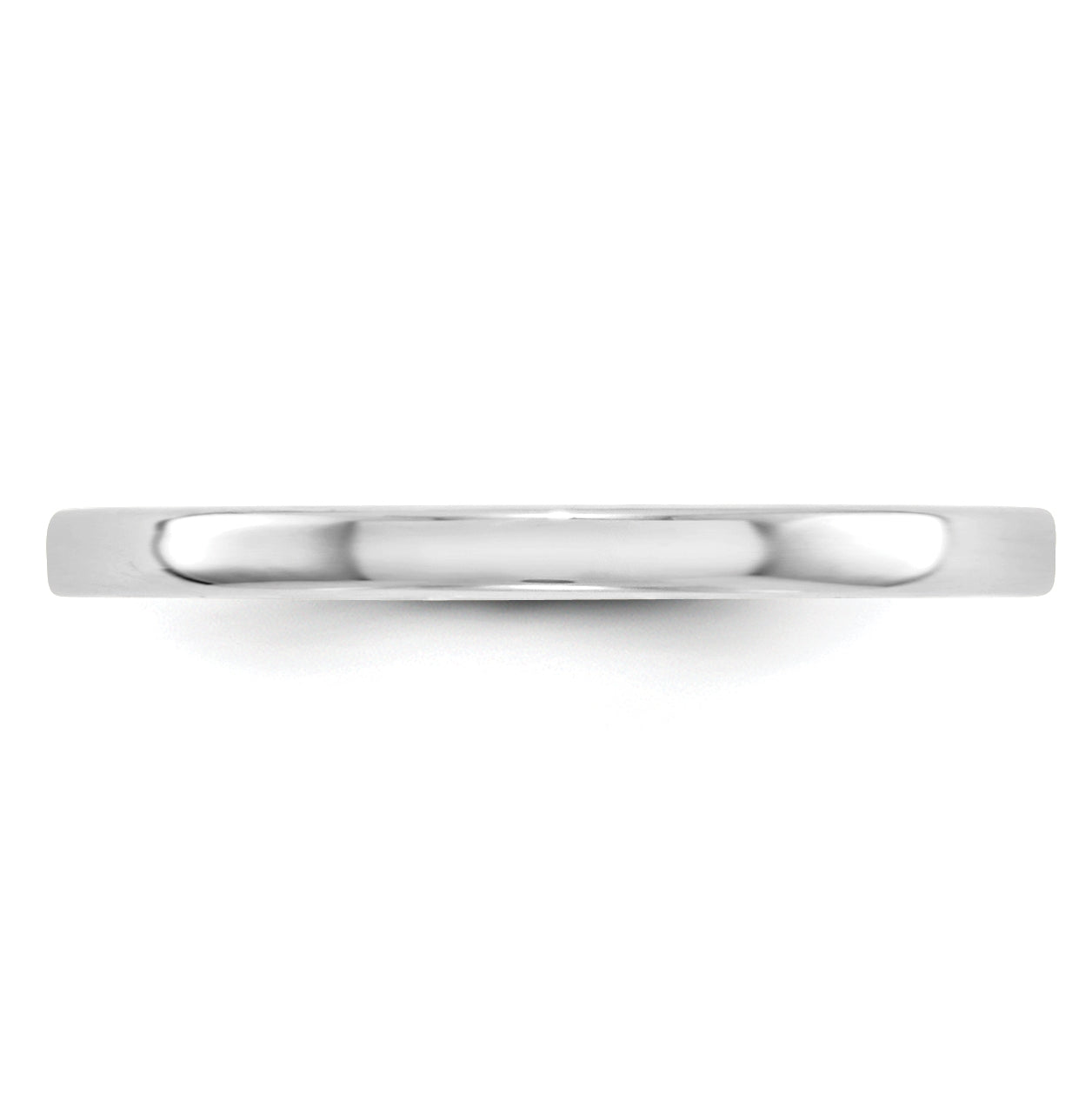 14k White Gold 2mm Lightweight Flat Wedding Band Size 4