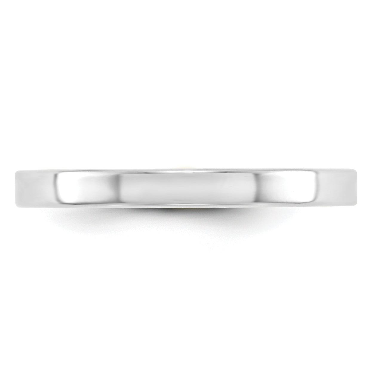 14k White Gold 2.5mm Lightweight Flat Wedding Band Size 4.5