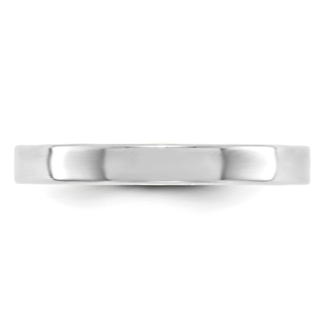 14k White Gold 3mm Lightweight Flat Wedding Band Size 4