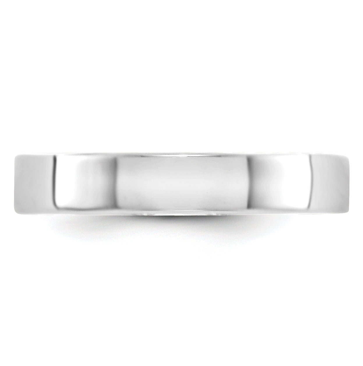 14k White Gold 4mm Lightweight Flat Wedding Band Size 5.5