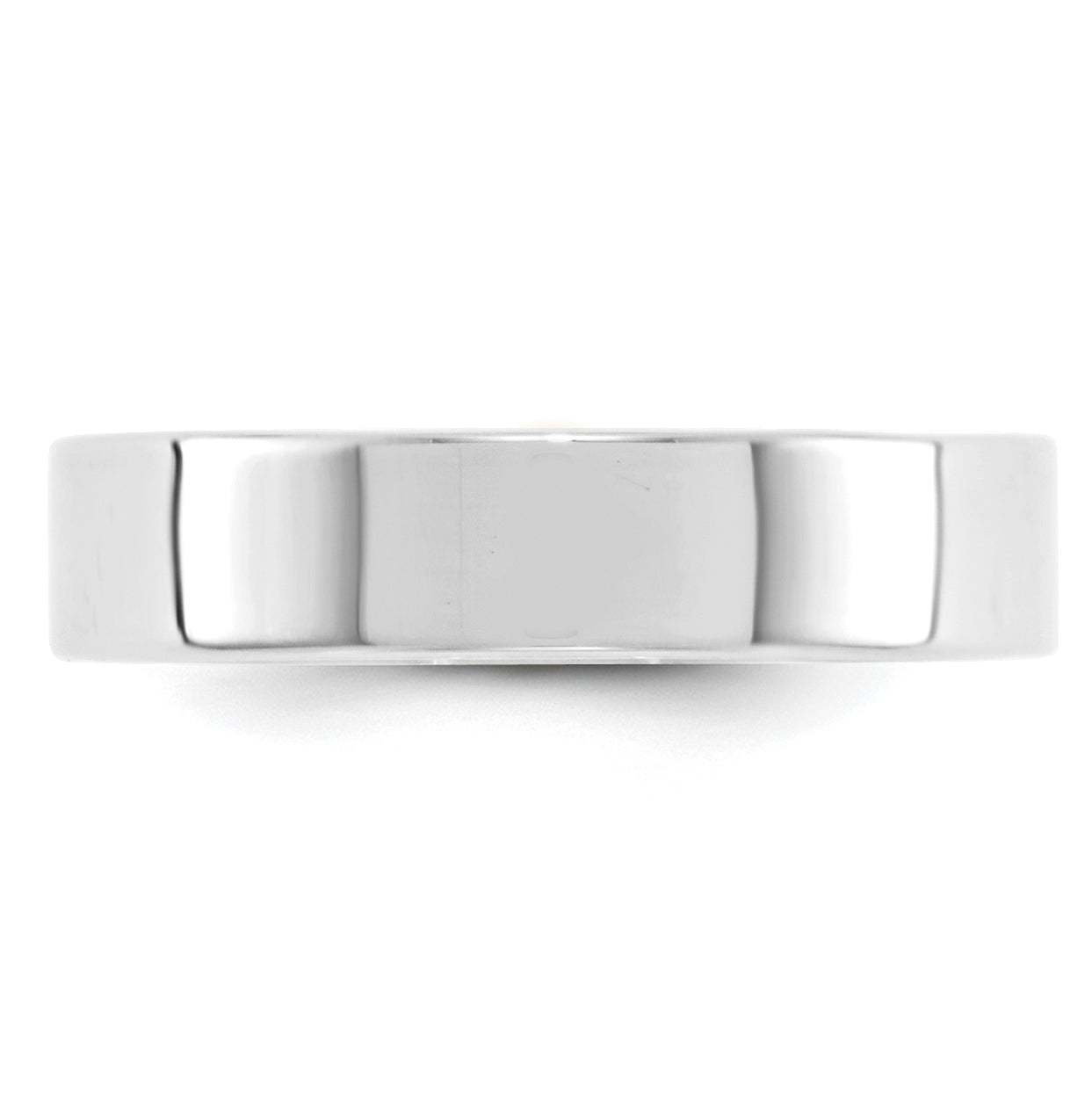 10k White Gold 5mm Lightweight Flat Wedding Band Size 5