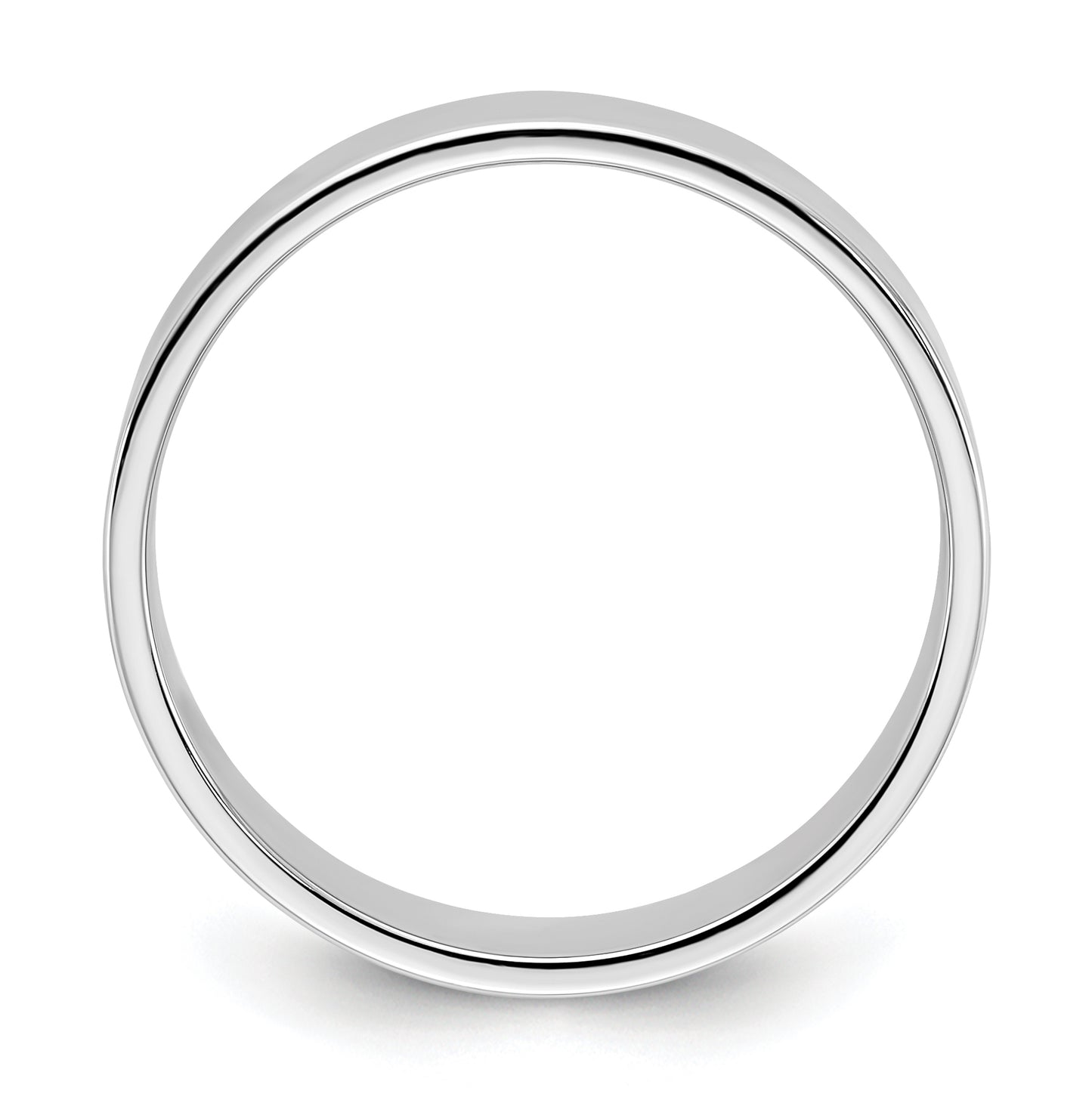 14k White Gold 6mm Lightweight Flat Wedding Band Size 5.5