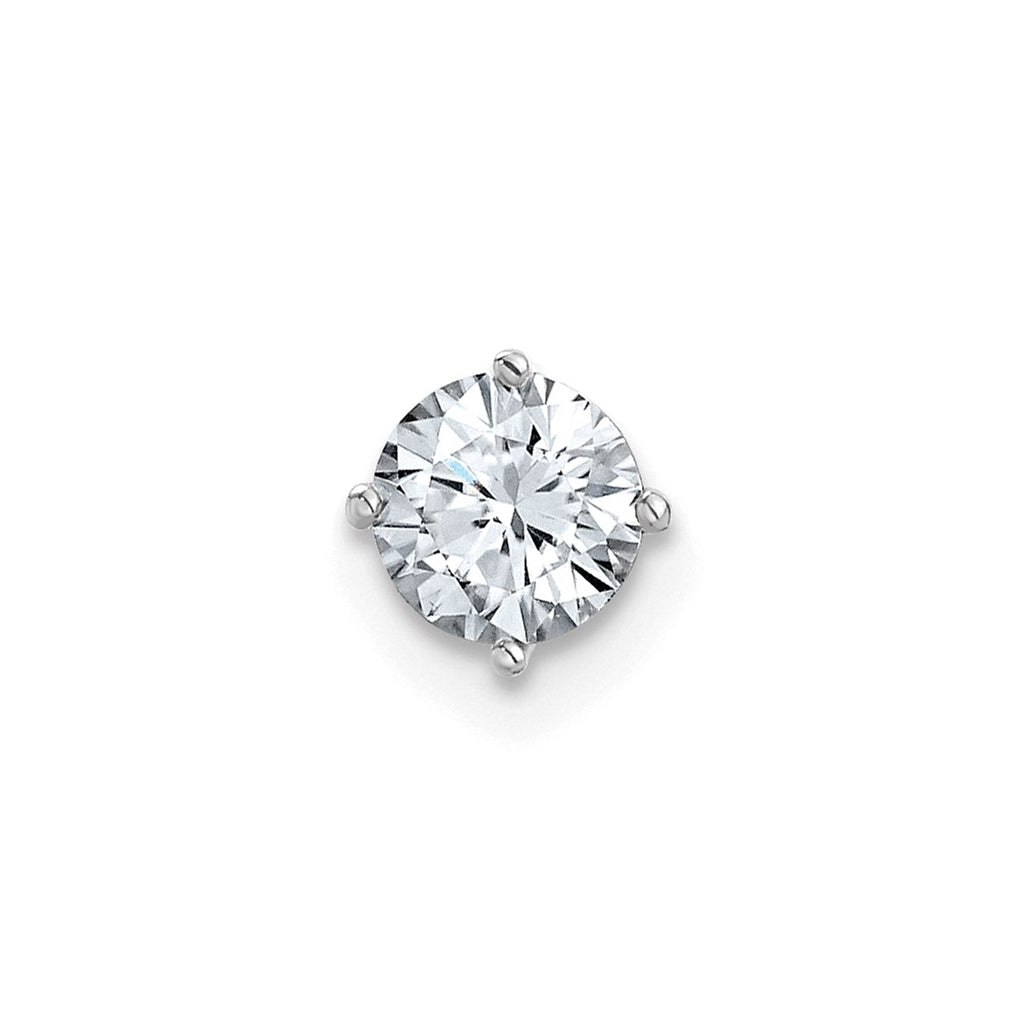 14K White Gold 1/2ct. 5.0mm Round G H I True Light Moissanite Solitaire Chain Slide