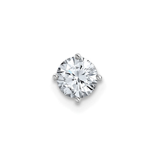 14K White Gold 1/2ct. 5.0mm Round G H I True Light Moissanite Solitaire Chain Slide