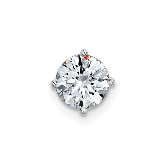 14K White Gold 3/4ct. 6.0mm Round D E F Pure Light Moissanite Solitaire Chain Slide