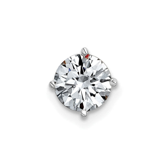 14K White Gold 1ct. 6.5mm Round G H I True Light Moissanite Solitaire Chain Slide