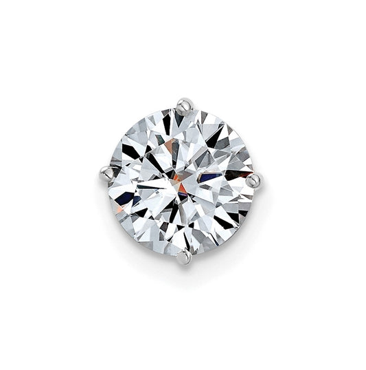14K White Gold 1.5ct. 7.5mm Round G H I True Light Moissanite Solitaire Chain Slide
