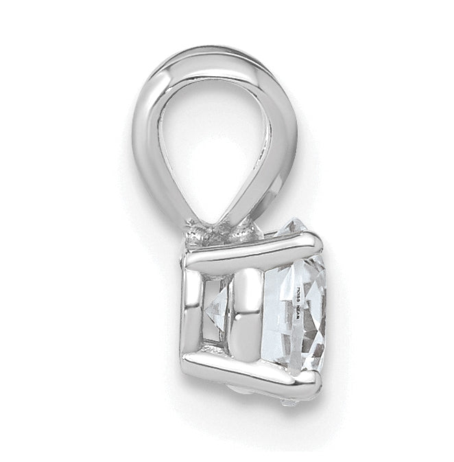 14K White Gold 1/2ct. 5.0mm Round G H I True Light Moissanite Solitaire Pendant