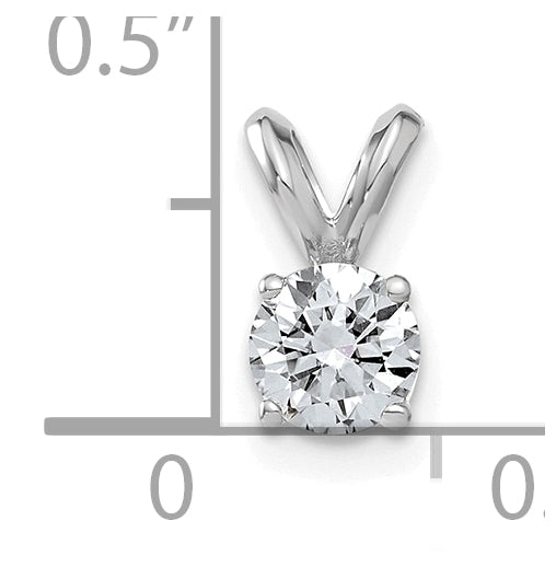 14K White Gold 1/2ct. 5.0mm Round G H I True Light Moissanite Solitaire Pendant