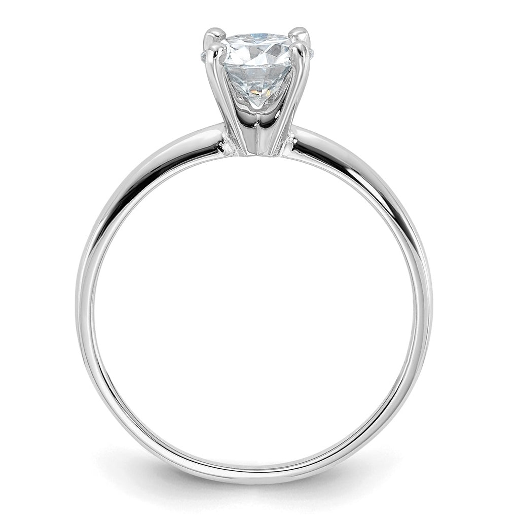 14k White Gold 3/4 carat Lab Grown Diamond VS/SI+ G+ Round Complete Solitaire Engagement Ring